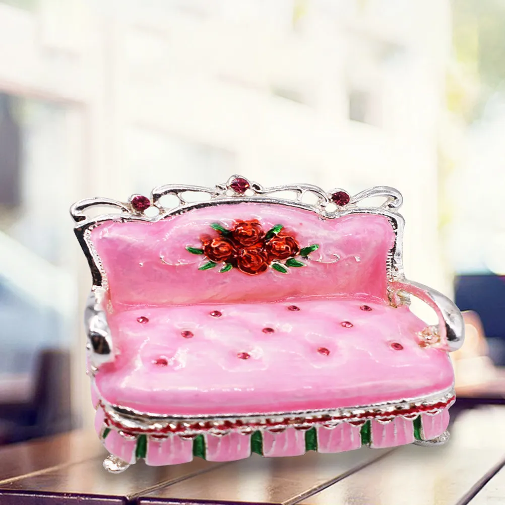 

1Pcs Metal Sofa Shape Jewelry Box Elegant Compact Trinket Storage Organizer for Earrings Rings Beads Women Gift Home Decor