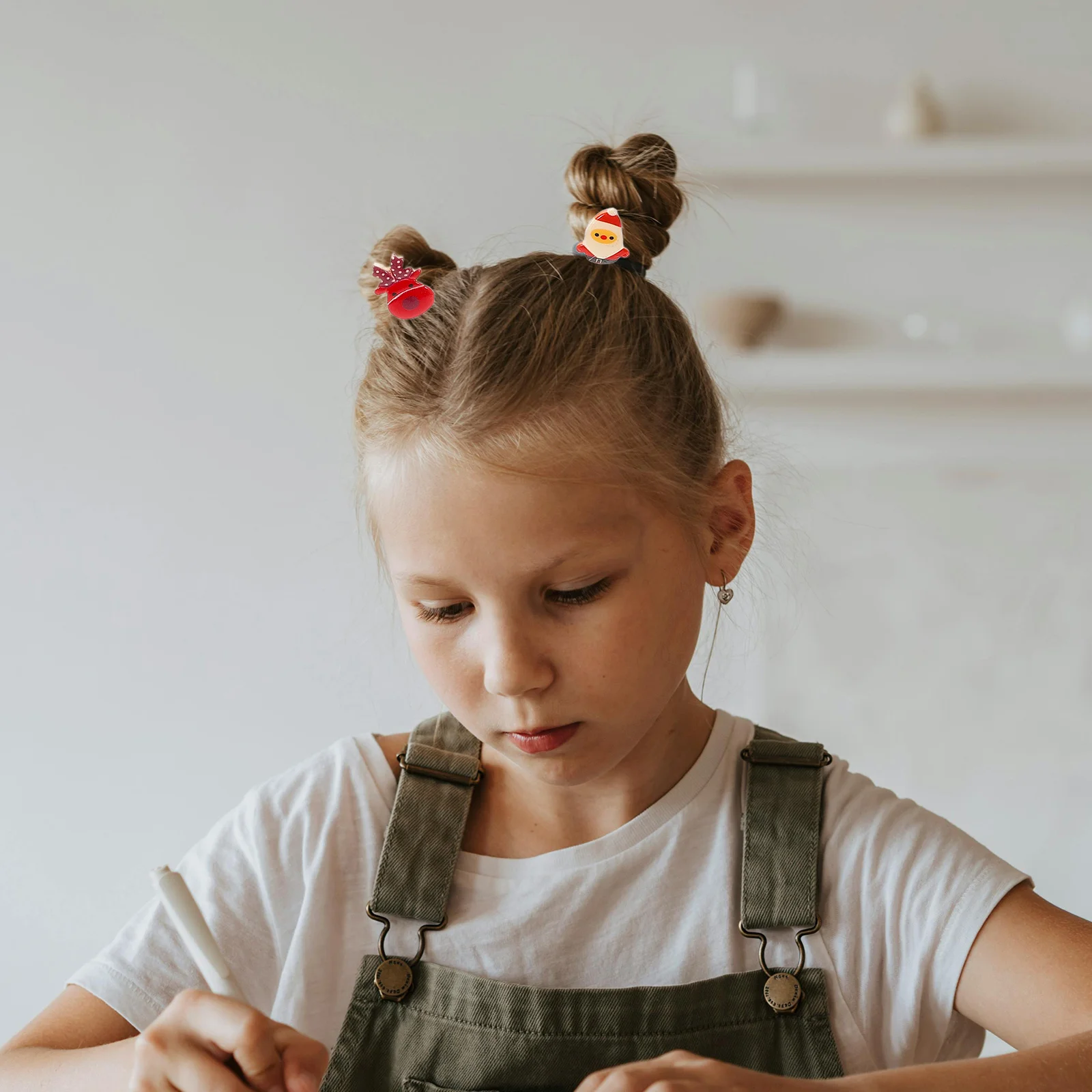 

20pcs Kids Hair Ties Christmas Resin Decor Elastic Ponytail Holders For Baby Girls Toddlers Women Holiday Party Accessory