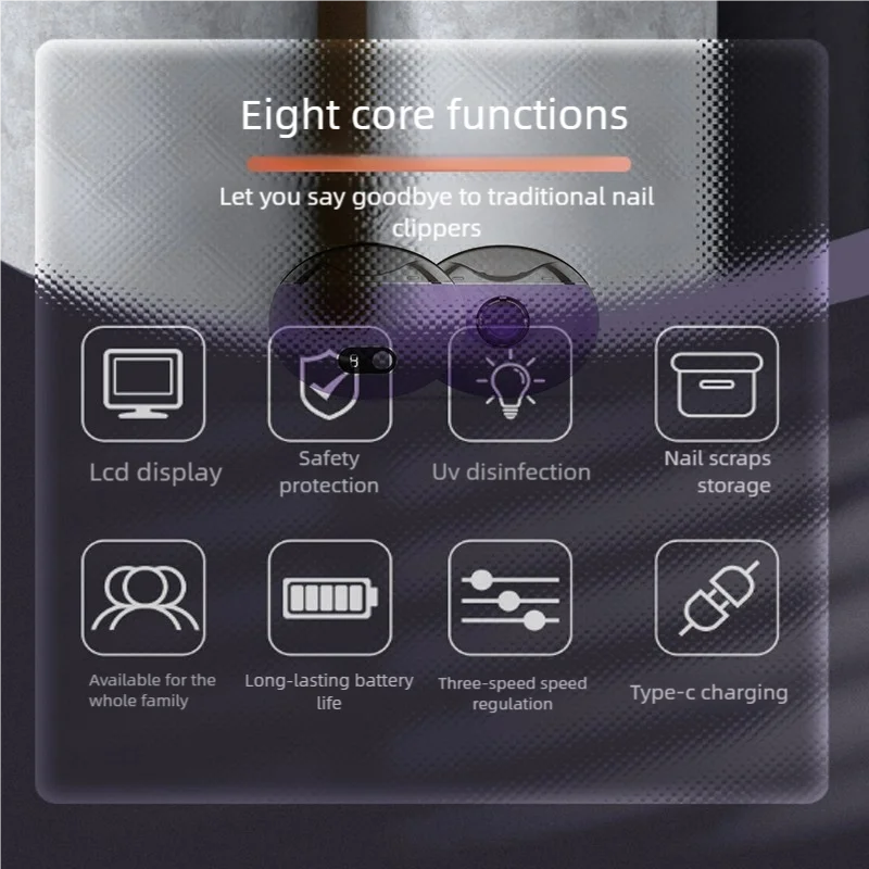 Automatische Nagel Clipper Spitzer Professionelle Baby Erwachsene Sterilisation Anti Splash Tragbare Nagel Cutter Set Nagel ClippersTools