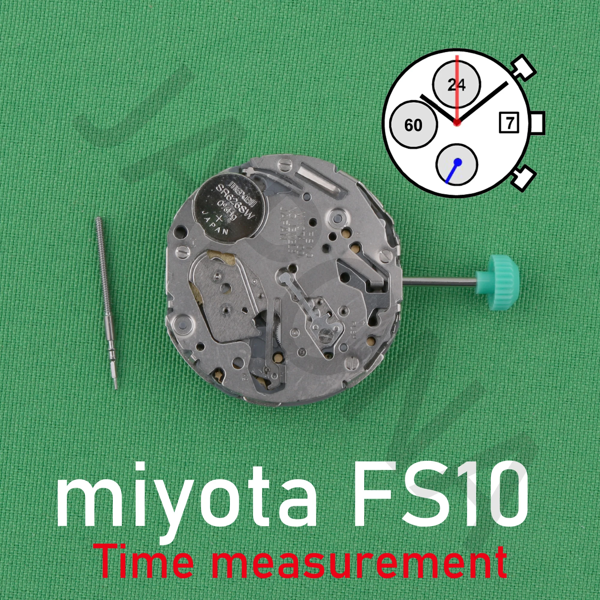 미요타 FS10 무브먼트 크로노 분/초, 24 시간 날짜, 이 제품 단종