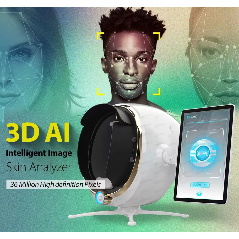 MOJI AI 3D Skin Analyzer, Scanner Facial, Tester De Salão De Beleza, Dispositivo Necessário