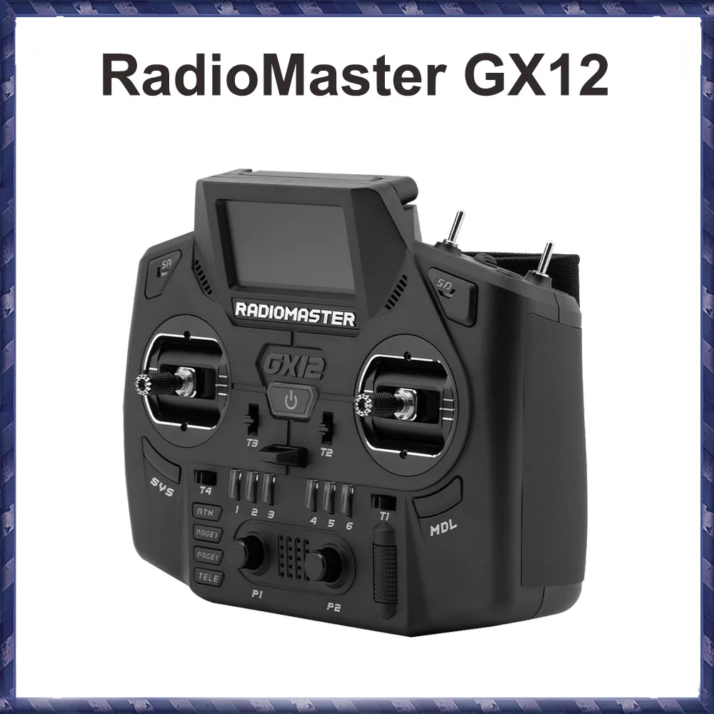 

RadioMaster GX12 ELRS Dual-Band 2.4GHz/900MHz Antennas GX01 Digital 1000Hz 12 bit Gimbal Gemini-X Radio Controller (M2)