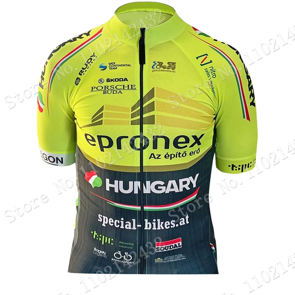 Epronex Hungary Team 2023 Cycling Jersey Set Men Short Sleeve Clothing Road Bike Shirts Suit Bicycle Bib Shorts MTB Maillot Ropa