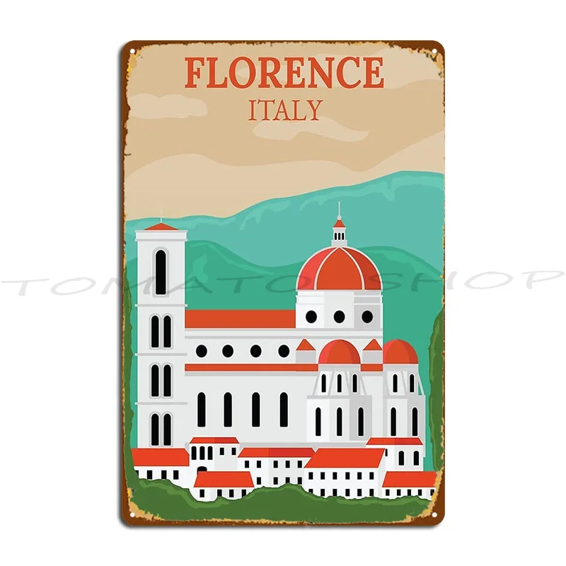 Florence Metal Plaque Poster Wall Mural Living Room Club Wall Decor Create Tin Sign Poster