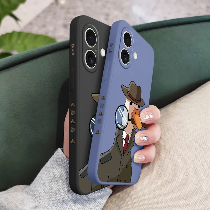 Preciosa funda de teléfono de pato para iPhone 16 16e 15 14 13 12 11 X XR XS Plus Pro Max Mini funda de silicona