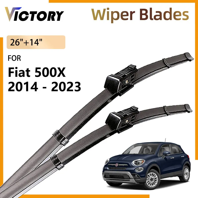 

For Fiat 500X 2014 - 2023 2021 2019 2018 2017 2016 2015 Accessories Natural Rubber Front Wiper Blades Windshield Window Brushes