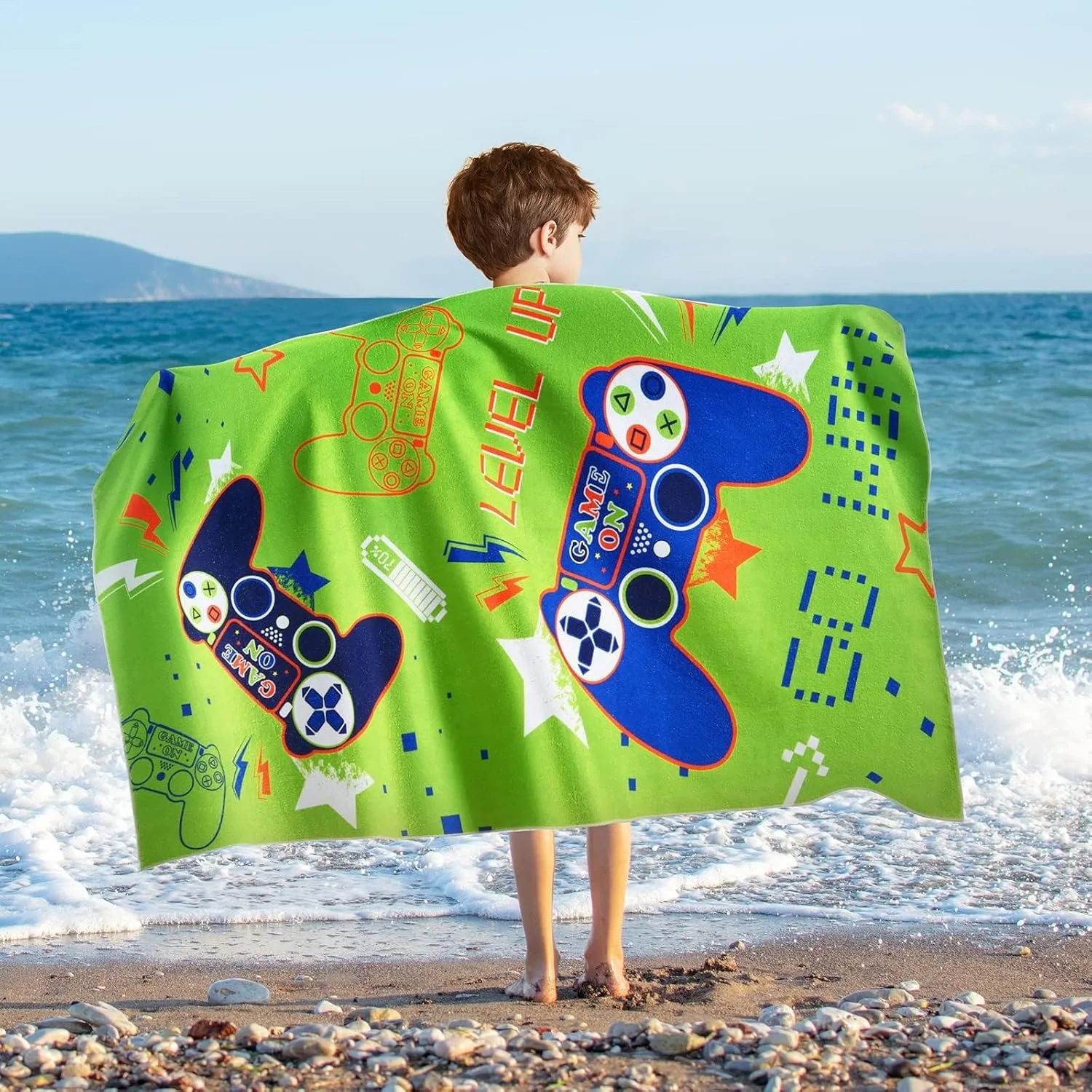 Gamepad pattern Beach Towel for Family stuffs friends Gifts Quick-Dry Sand free For Bath Yoga Tourism Beach GYM Camping Swimming