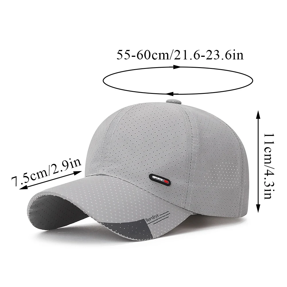 New Quick-Dry Baseball Cap Breathable Mesh Sports Caps Adjustable Hip Hop Hat Outdoor Summer Sun Hat For Men Women Golf Caps