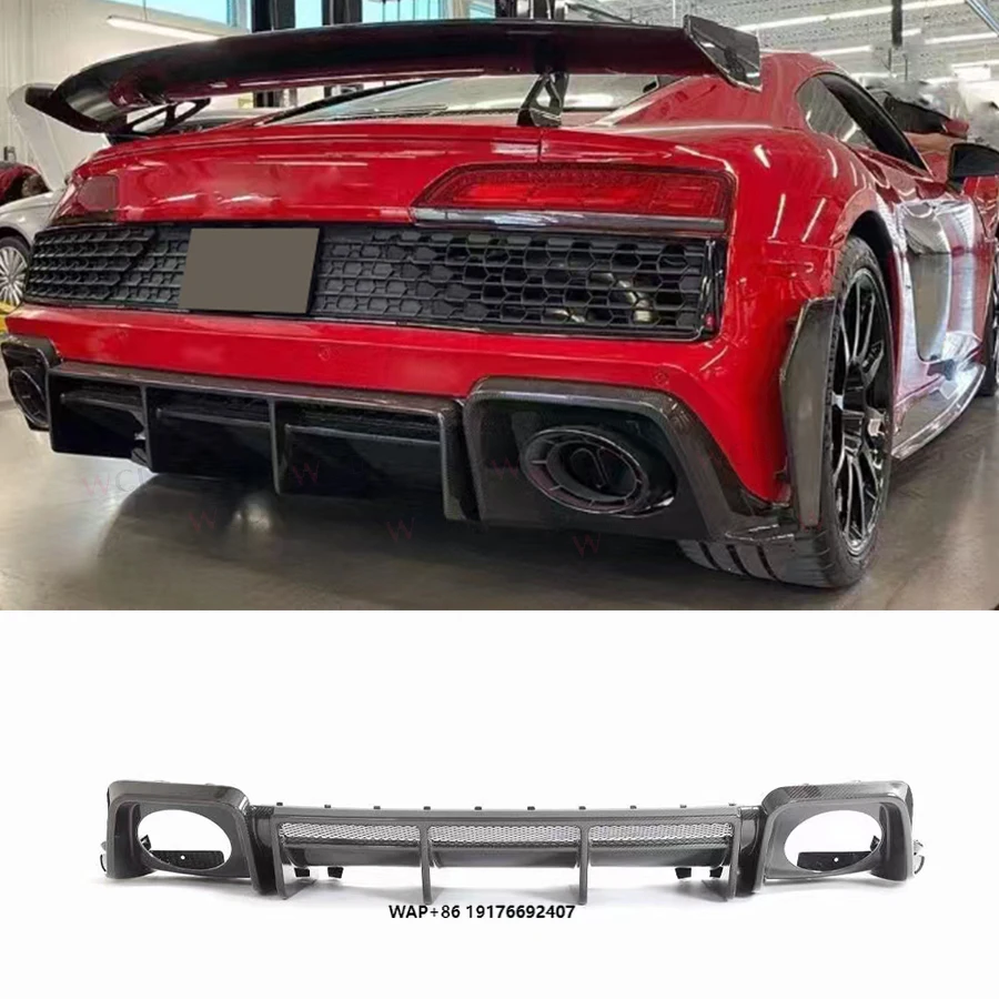 Neuer R8 Dry Carbon Heckdiffusor für Audi R8 V10 GT Performance Coupe 2-Türer 2023+ Heckstoßstange Lip Spoiler Body Kits