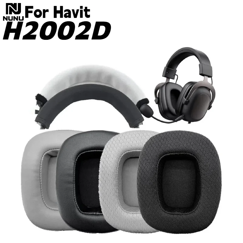 Almofadas de substituição em malha para fones de ouvido / Capa protetora com zíper para a faixa de cabeça para fones de ouvido Havit H2002D, almofadas de espuma viscoelástica macia/Nunca solta pele.