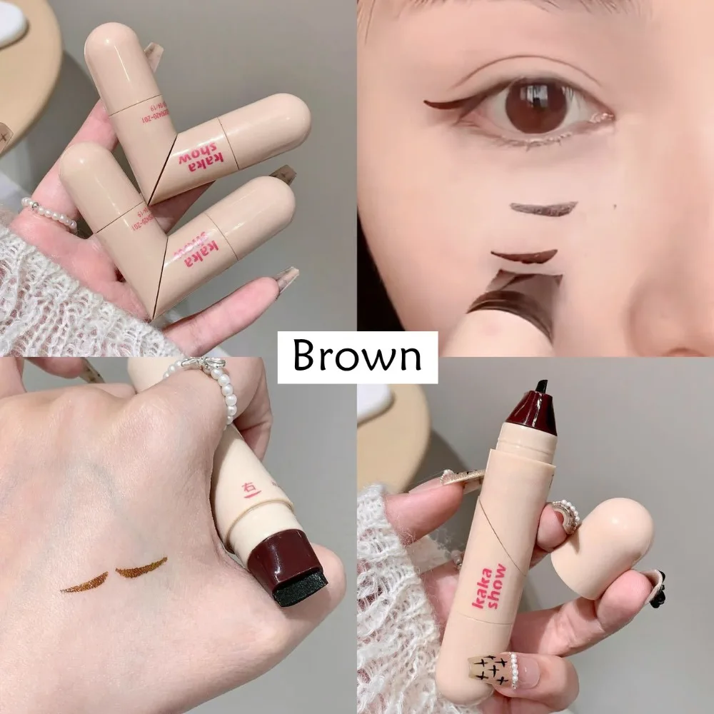New Waterproof Eyeliner Stamp Quick Dry Foldable Eye Liner Stamp Black Color Rotatable Eyeliner Stamp Pen