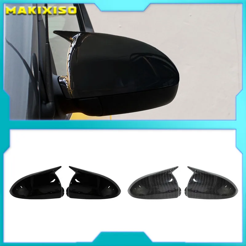For Mercedes Benz Smart Fortwo W451 2008-2014 Car Side Rearview Mirror Cover ABS Black/Carbon Fiber Look Rear View Case Trim