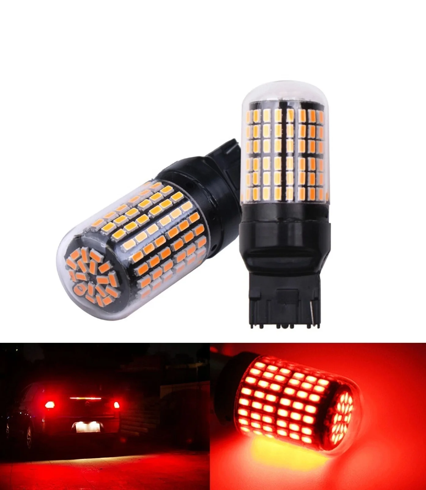 2025 update T20 7440 3014 SMD WHITE W21W REVERSE LIGHT BULBS CANBUS ERROR FREE 2 PIN 12V