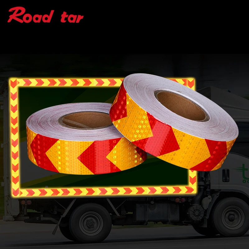 

Roadstar 5cmx10m Reflective Warning Tape Self Adhesive Sticker Arrow Printing for Car Bike Truck RS-6490P