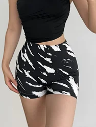 Seamless high waisted and hip lifting Tie dyeing exercise yoga shorts
