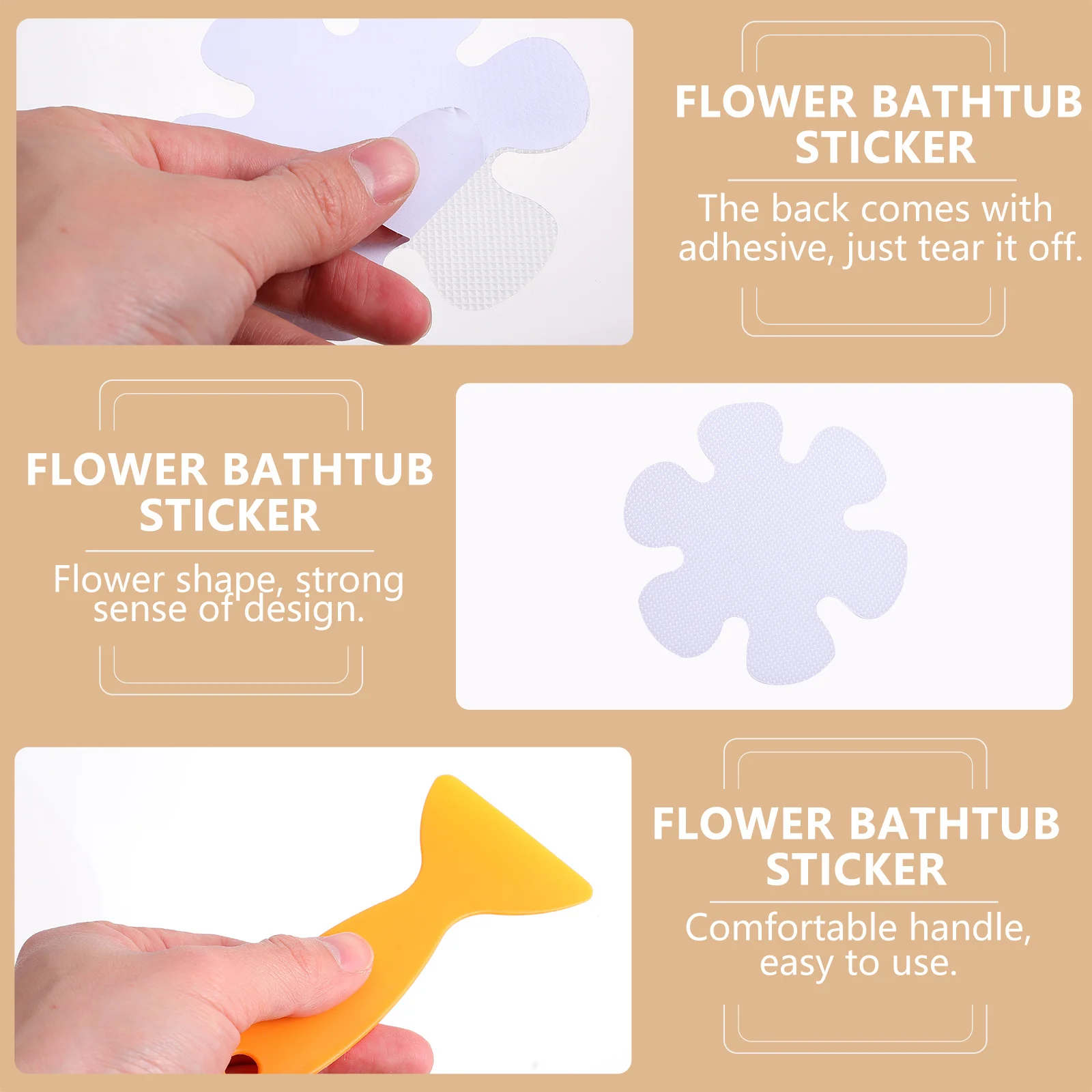20 pezzi adesivi per vasca da bagno a forma di fiore adesivi antiscivolo adesivi per pavimento doccia decalcomanie bagno impermeabile antiscivolo di sicurezza