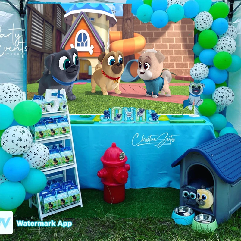 Disney Cartoon Puppy Dog Pals Bingo Et Rolly Kids Birthday Party Backgronds  Backdrops Custom ustom Backdrop Photography