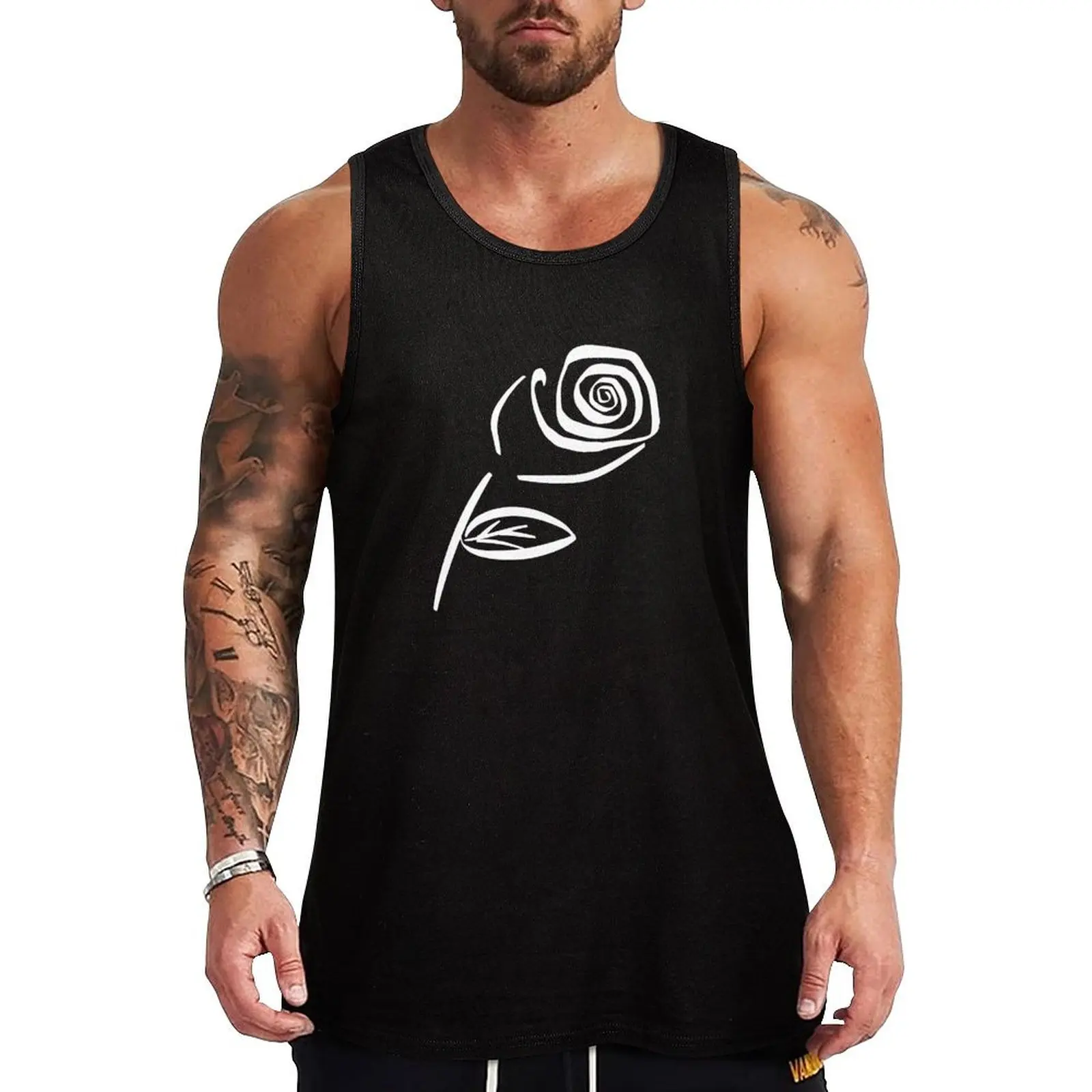 Rose |?Minimalism (white) Tank Top cool things Men's gym t-shirt