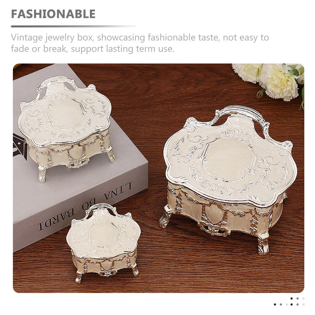 

1pcs Vintage Jewelry Box Metal Trinket Storage Case For Necklace Earring Organizer Room Decor Gift Women Keepsake Box