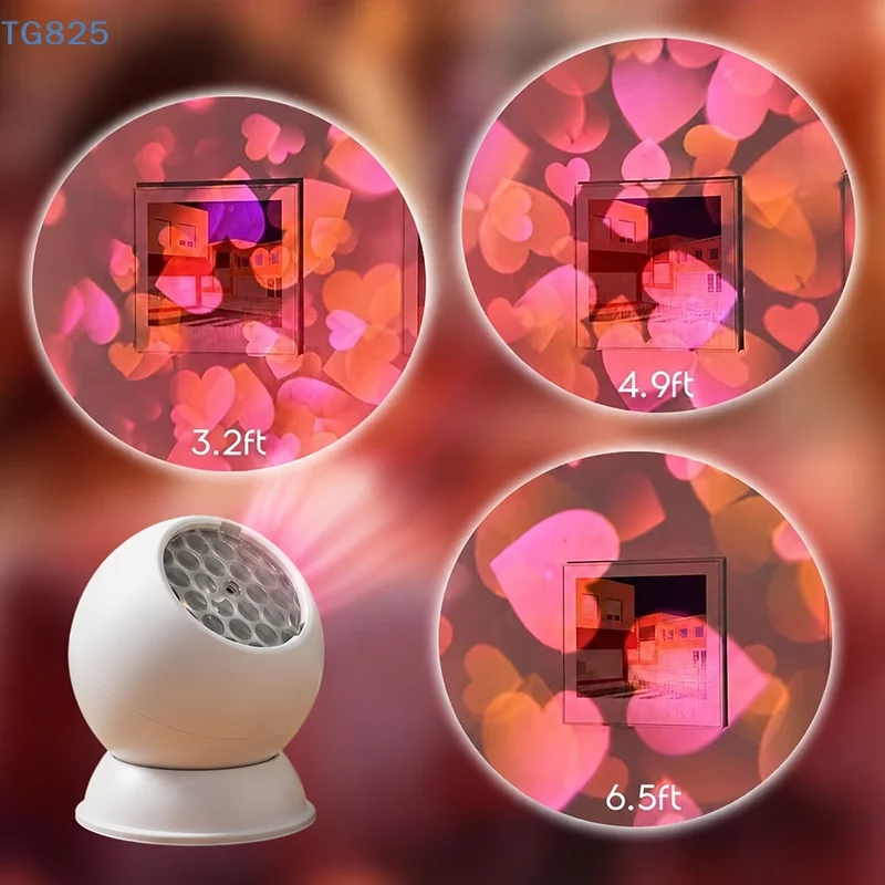 【AN】【SA】Portable Dynamic Romantic Love Heart Projection Night Light, USB Powered For Bedroom, Party Decor