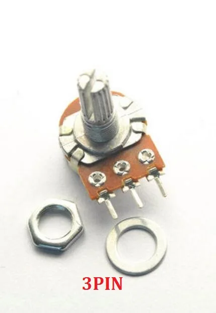 5PC WH148 B1K B2K B5K B10K B20K B50K B100K B250K B500K B1M 3Pin 6pin 15mm Shaft Amplifier Dual Stereo Potentiometer 1K 2K 5K 10K