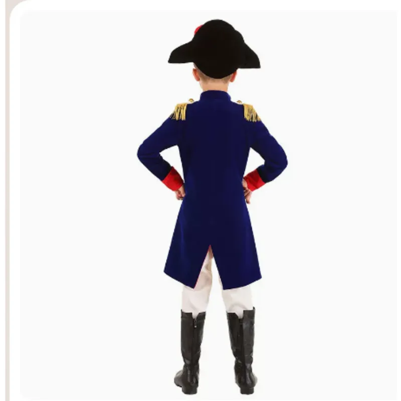 Smoll tamanho trajes de halloween desempenho de palco líder da revolução francesa napoleão vestido cosplay traje