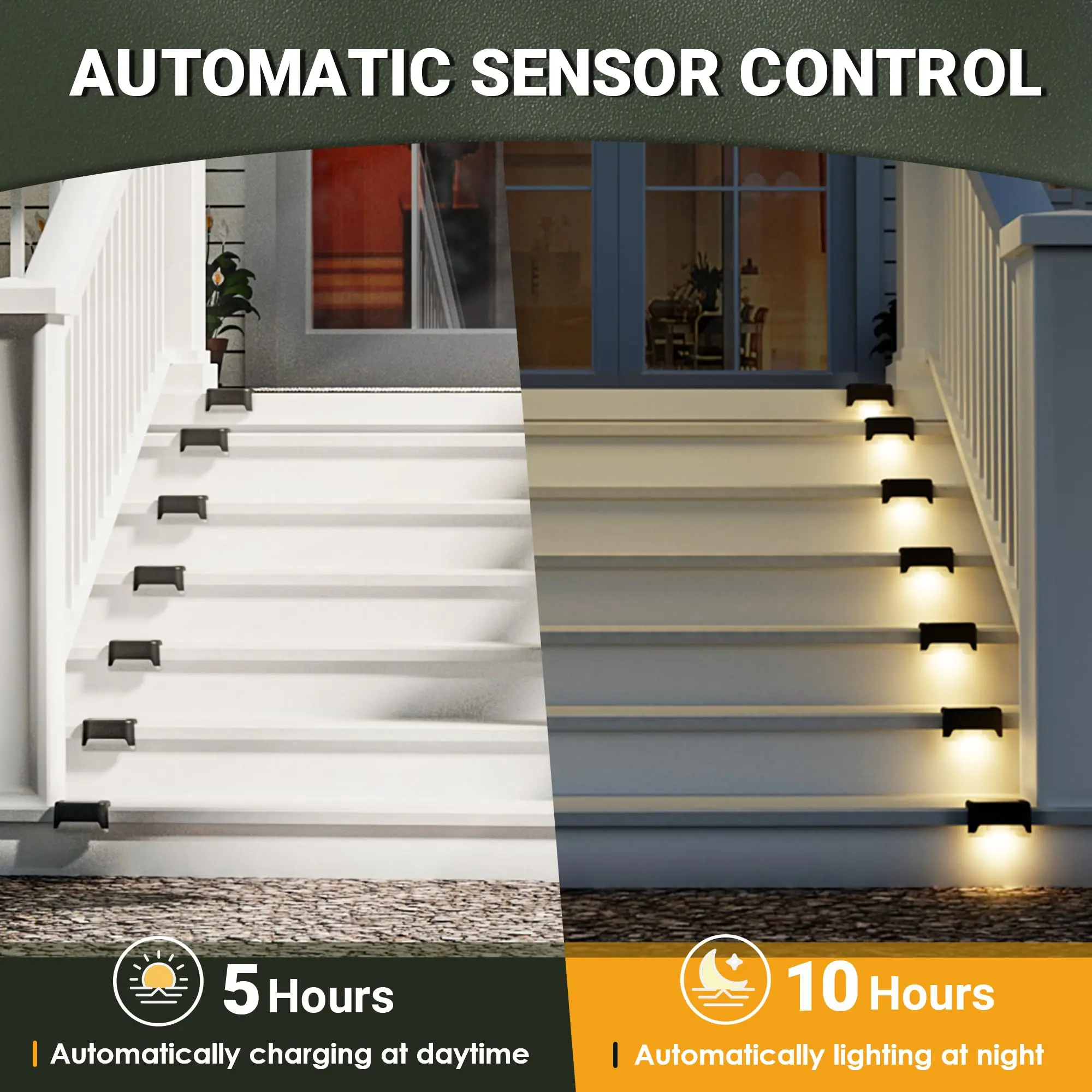 Solar Deck Lights 12 Pack, Waterproof Led Lights, Warm White Solar LED Lights for Outdoor Deck Step Stairs, Step, Fence, Yard, Patio, and Pathway