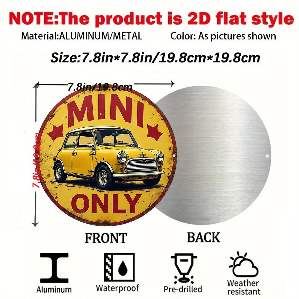 Vintage 2D Flat Round Tin Sign - 
