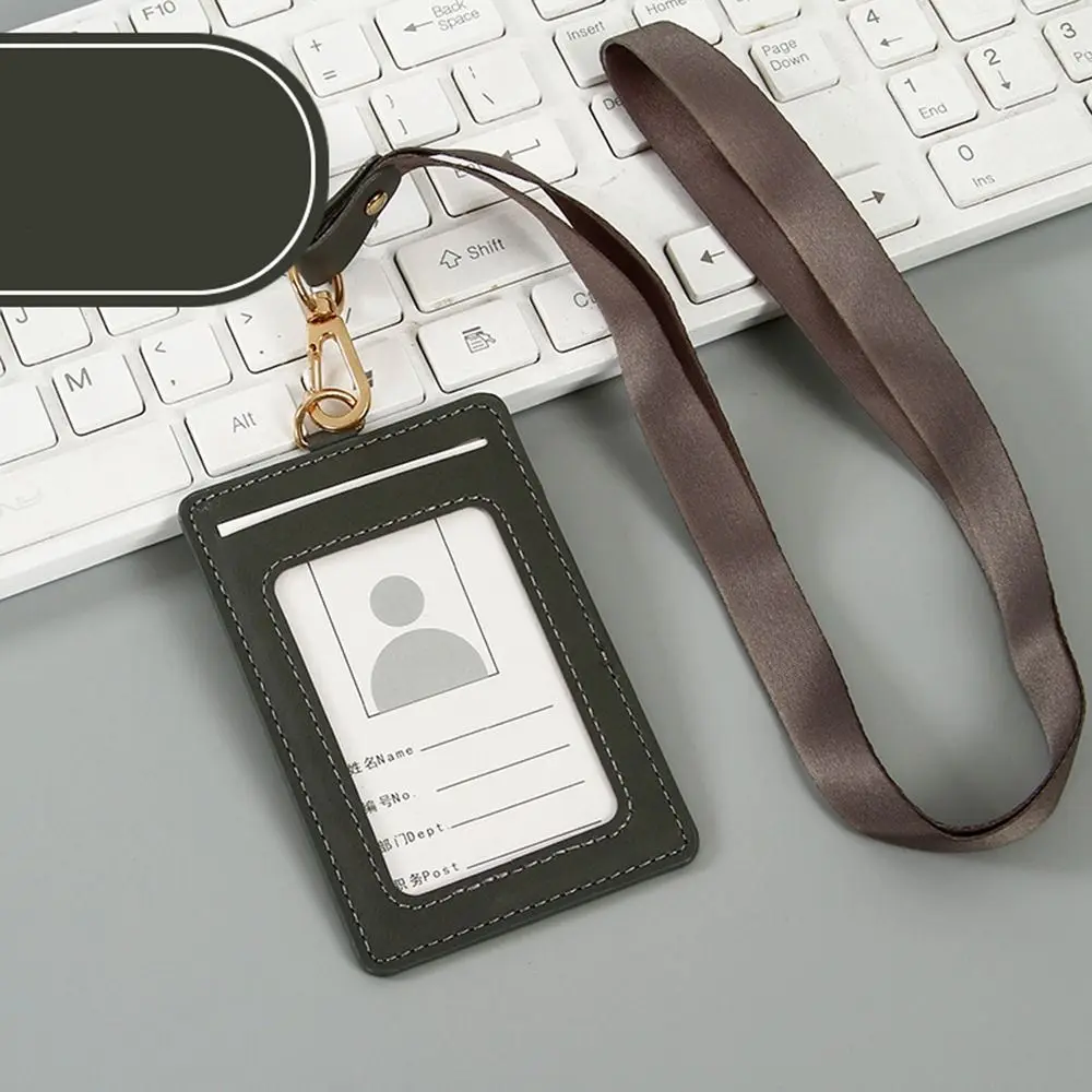 Durable Fashion Work Card Holder Collar Credit Card Name Card Holders ID Badge With Neck Strap Lanyard Holder Women