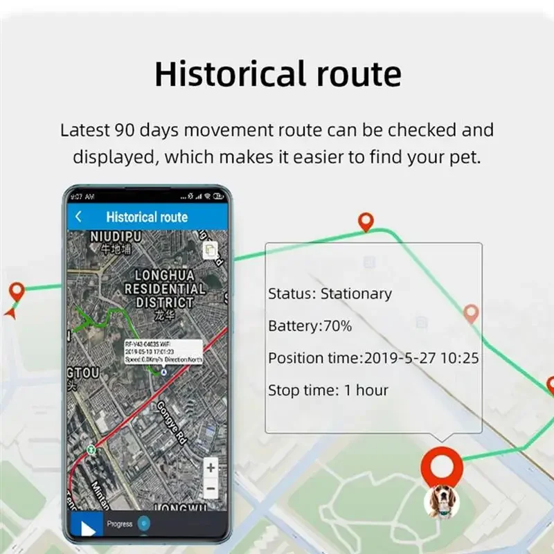 Mini Cat Anti-Lost Tracker 4G GPS Pet Dog Tracker Collar Locator Smart Dog Hound Locator Collar Pet GPS Tracking Device for Dog