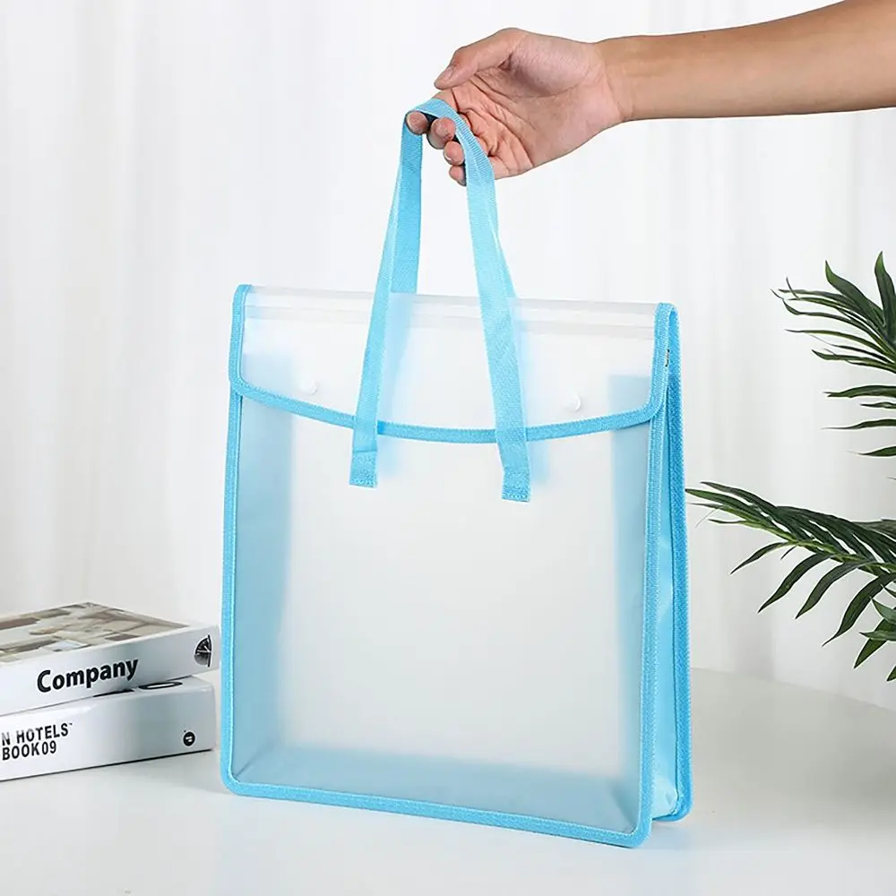Transparent Storage Bags Portable Large Capacity Waterproof Document Bag Durable Zipper Reticule School