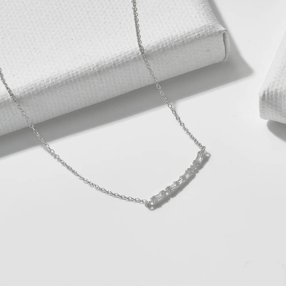 wholesale TRENDY Morse Code Necklace with LOVE Pendant in 925 Sterling Silver and Cubic Zircon for women