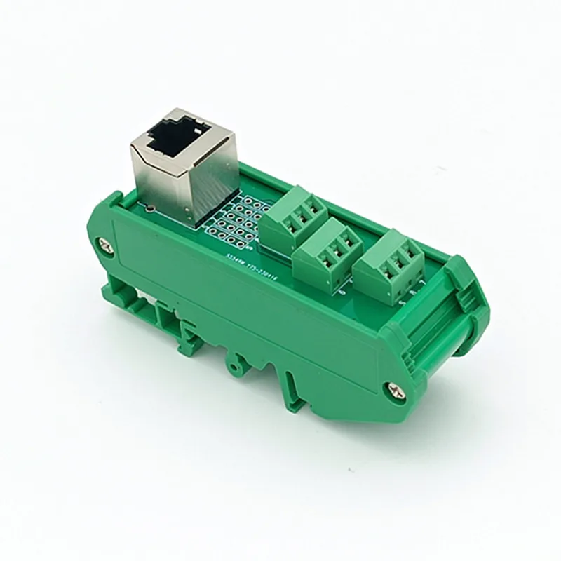 Slim DIN Rail Mount RJ45 8P8C Breakout Board Interface Module.