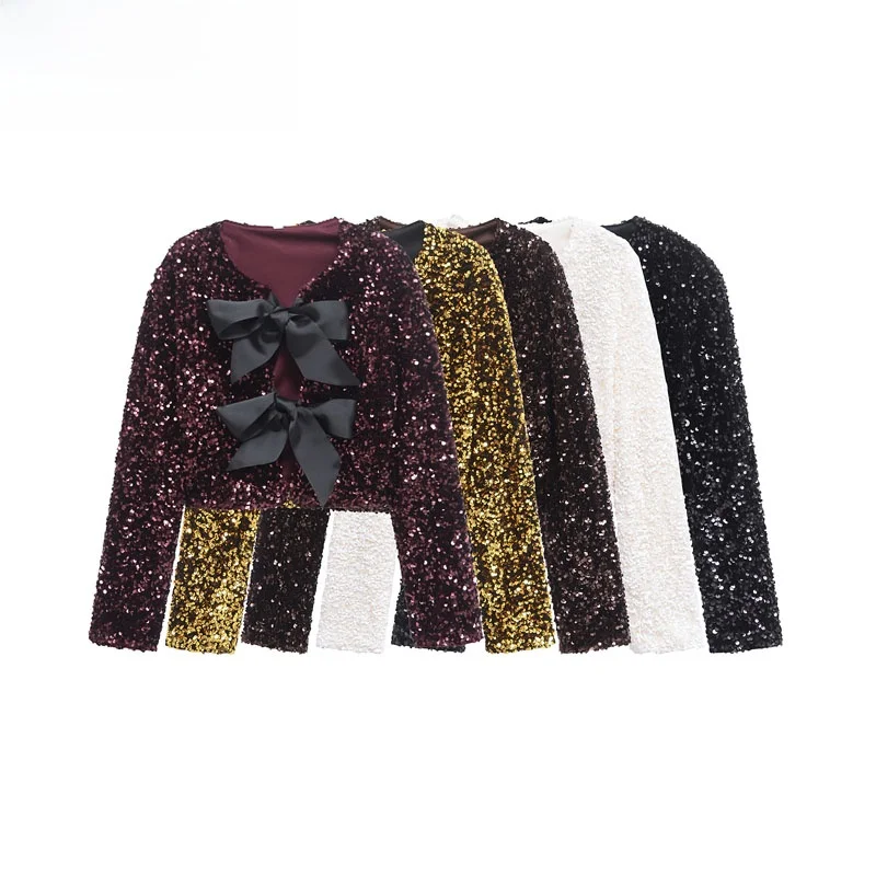 

ZBZR Autumn New Women's Faion ort Loose Outerwear iny Knot Decorated Versatile Polyester Fiber Warm Coat