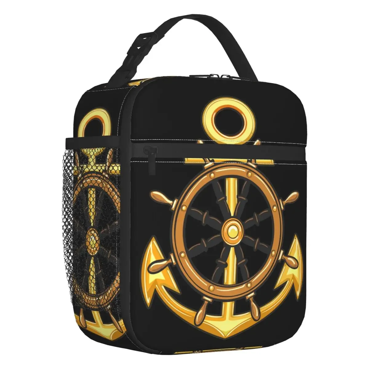 

Nautical Sailor Anchor Portable Lunch Boxes Women Waterproof Thermal Cooler Food Insulated Lunch Bag Office Work