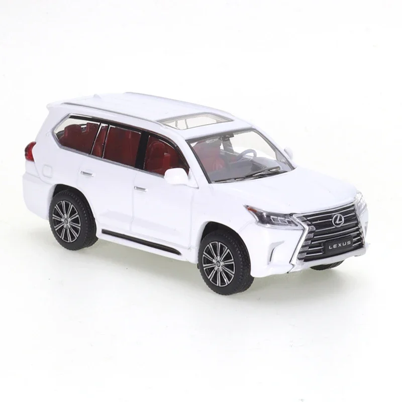 JKM 1/64 Lexus 570 Iron Bottom Rubber Tire Car Alloy Toys Motor Vehicle Diecast Metal Model Kids Xmas Gift Toys for Boys