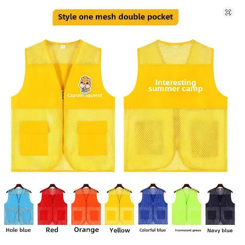 2026 Printing logo Spring & Summer Breathable Mesh Advertising Vest Casual Women and Men Custom Logo Printing Logo Work Clothes