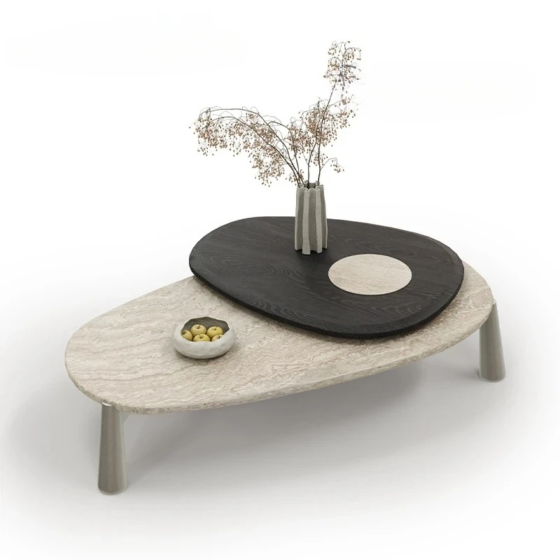 

Современный/натуральный белый нефритовый травертин/дизайнерский вращающийся мраморный журнальный столик для творческой личности