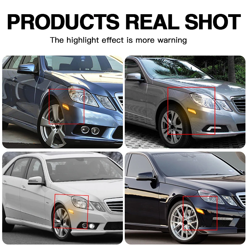 

2PCS For Mercedes Benz W212 E250 E350 E400 E550 E63 AMG S LED Front Bumper Side Marker Turn Signal lights