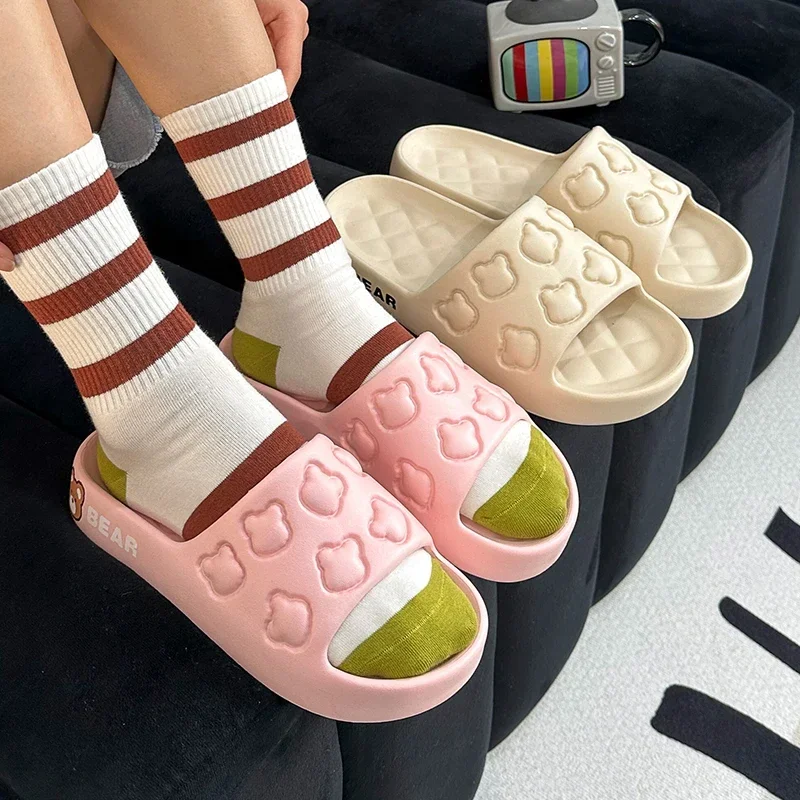 2024 New Fashion Summer Couple Non-slip Soft Slides Lithe Cosy Sandals Men Women Shoes Casual Slippers Ladies\' Home Flip Flops