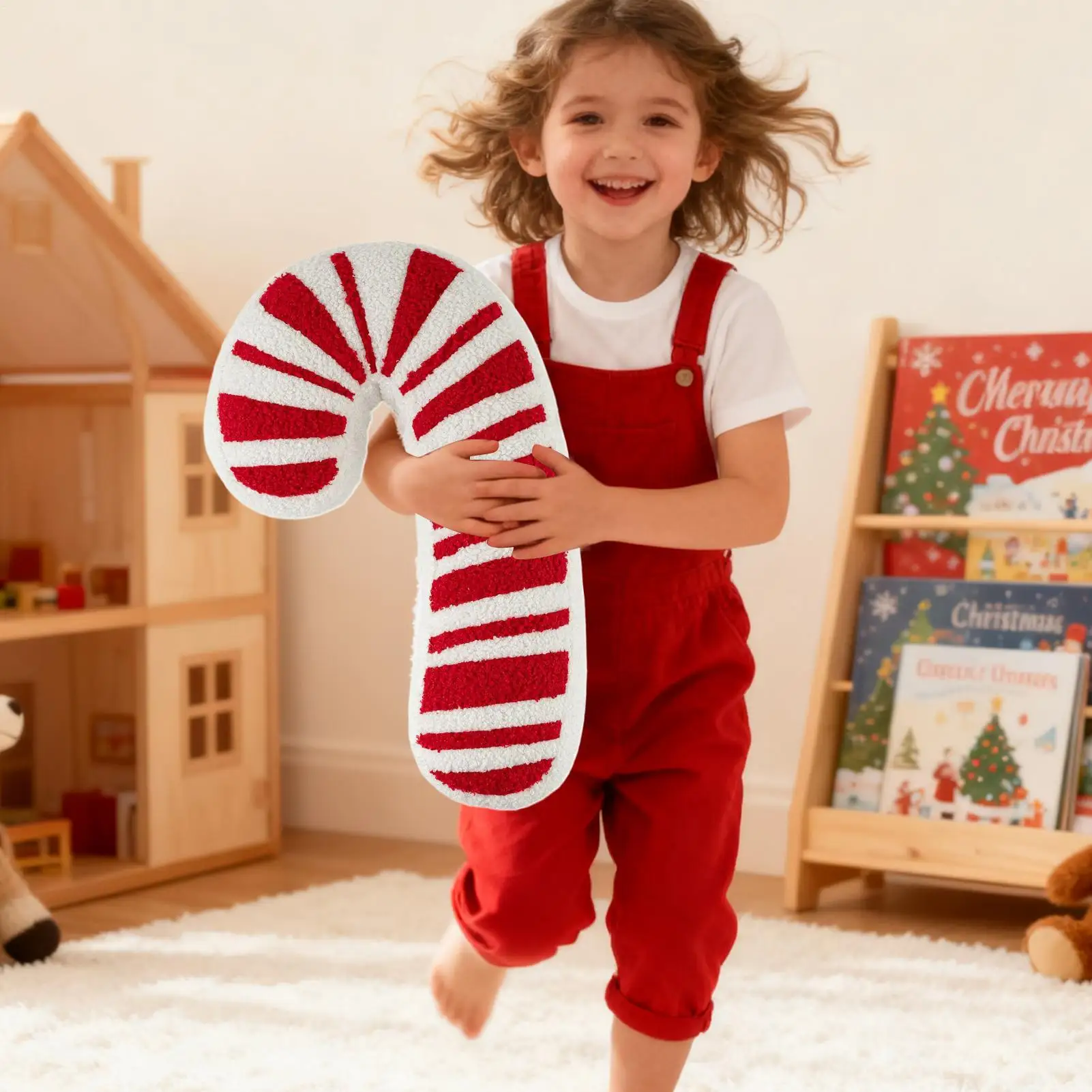 Christmas Lollipop Pillow Winter Holiday Cuddly Christmas Lollipop Throw Pillow Plush Decor For Bed Sofa Living Room Bedroom