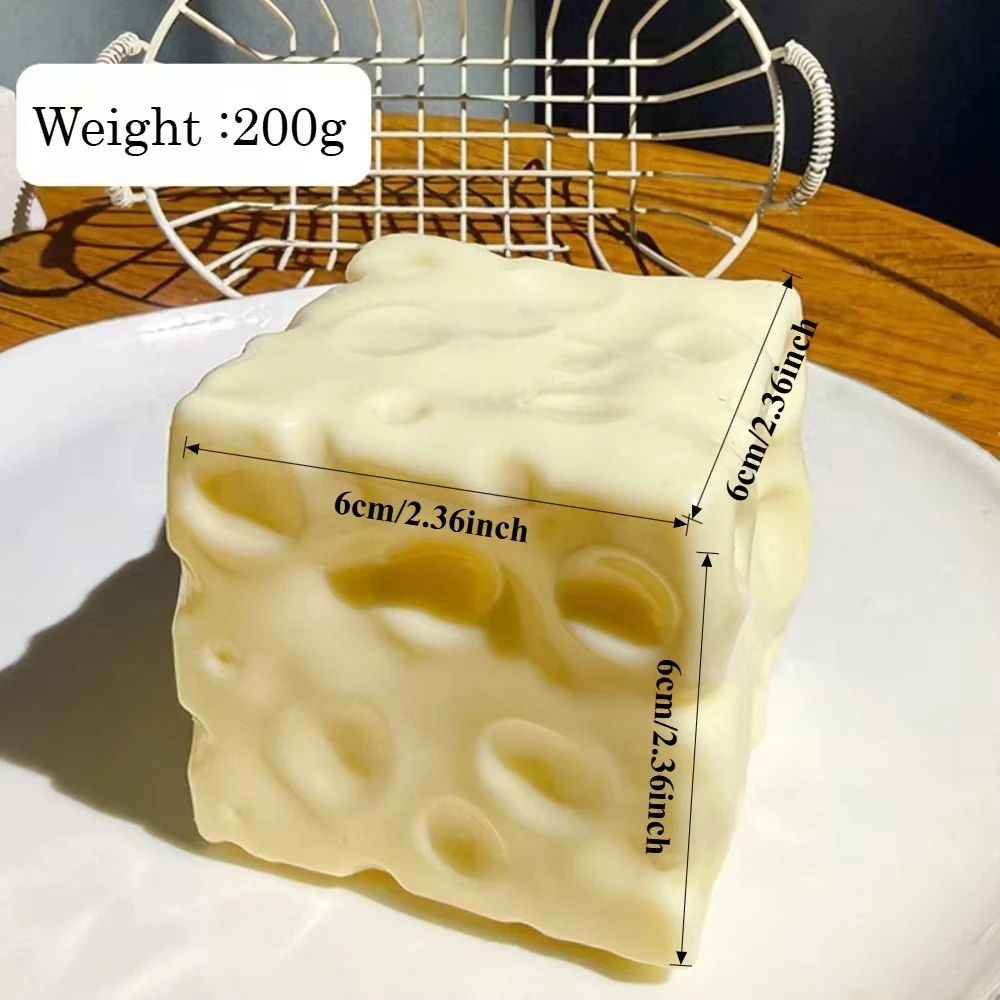 Juguete Anti-estrés Cheese Squishy - 2 Bloques De Queso De Silicona Suave, Estrujables Y De Recuperación Lenta, Para Niños Y Adultos