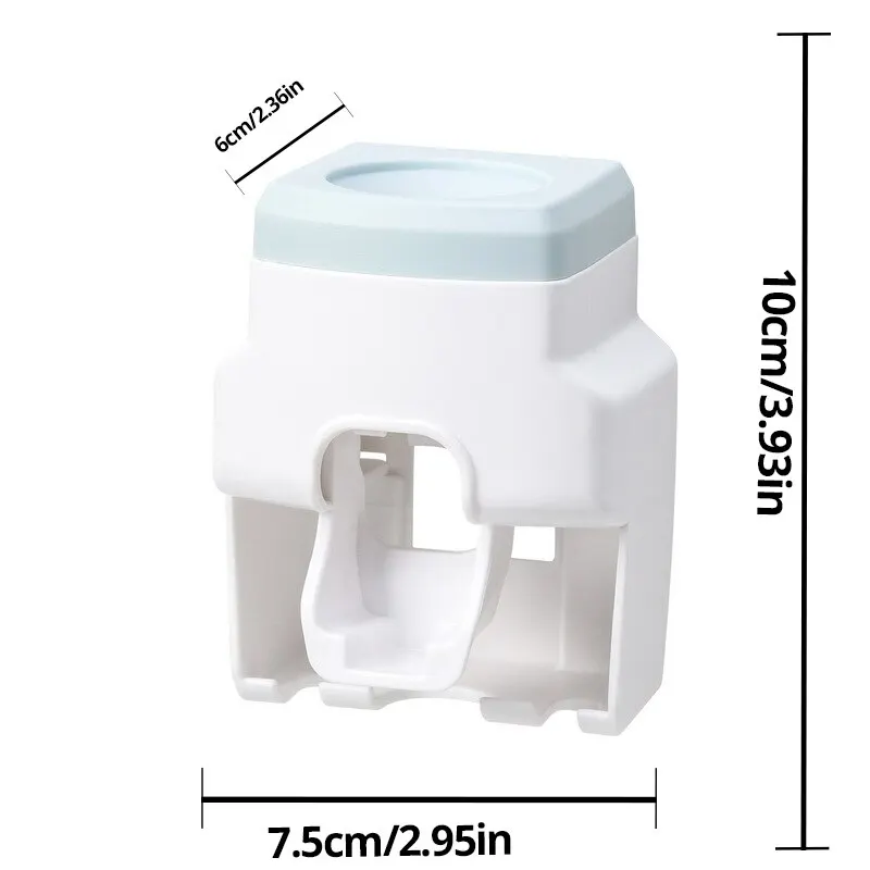 Automatic Toothpaste Dispenser Creative Wall Mount and Small Toothbrush Holder Toothpaste Squeezer for Family Shower Bathroom