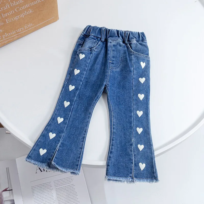 Girls Jean Pants Long Trousers Cotton 2024 Graceful Spring Autumn Teenagers Baby's Kids Pants Outdoor School Teenagers Children'