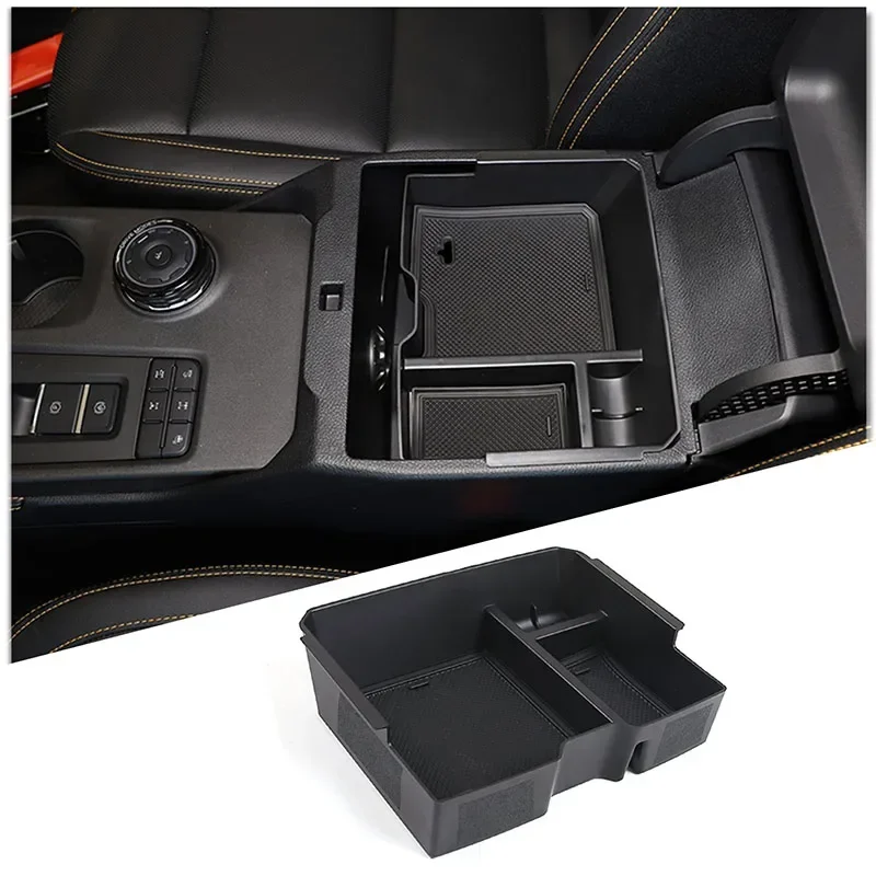 

For Ford Everest/Ranger 2023 Car Center Console Armrest Box Storage Box ABS Black Interior Storage Accessories 1 Pcs