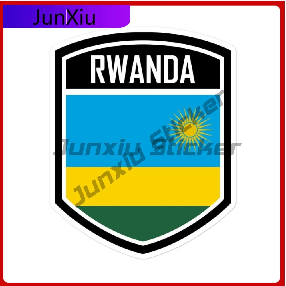 

Rwanda Flag Emblem Personalized Custom Vivid Color Stickers Waterproof Vinyl Decal for Front Rear Bumper No Fade