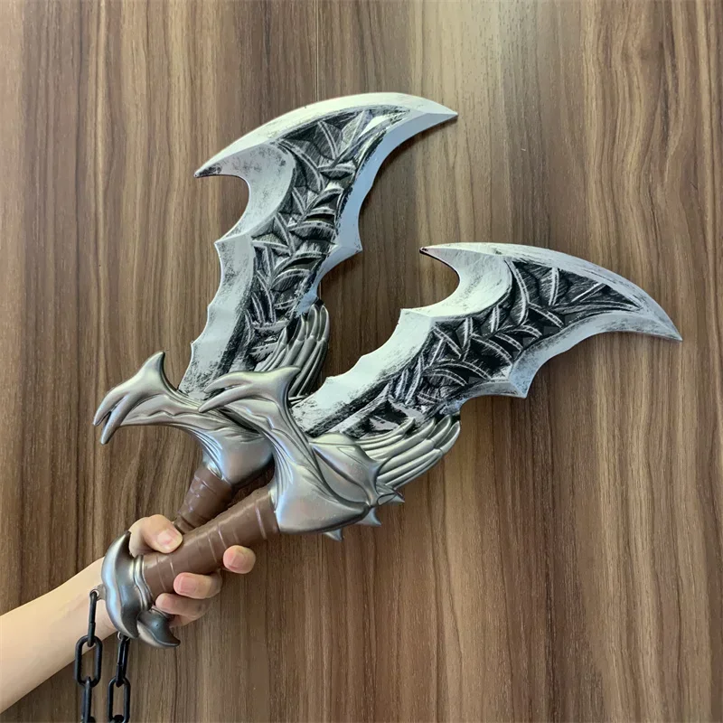 45cm A Pair God of War 4 Chaos Blade AXE Chained Cosplay Prop Safety PU knife sword Model Anime show Collectible Game Fans Gift