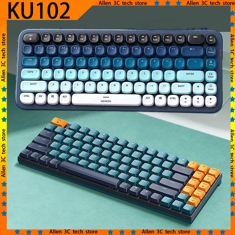 UGREEN KU102 Wireless Mechanical Keyboard 2-Mode 89 Keys Brown Switch Ergonomics Office Laptop Gamer PC Gaming Keyboard Gifts