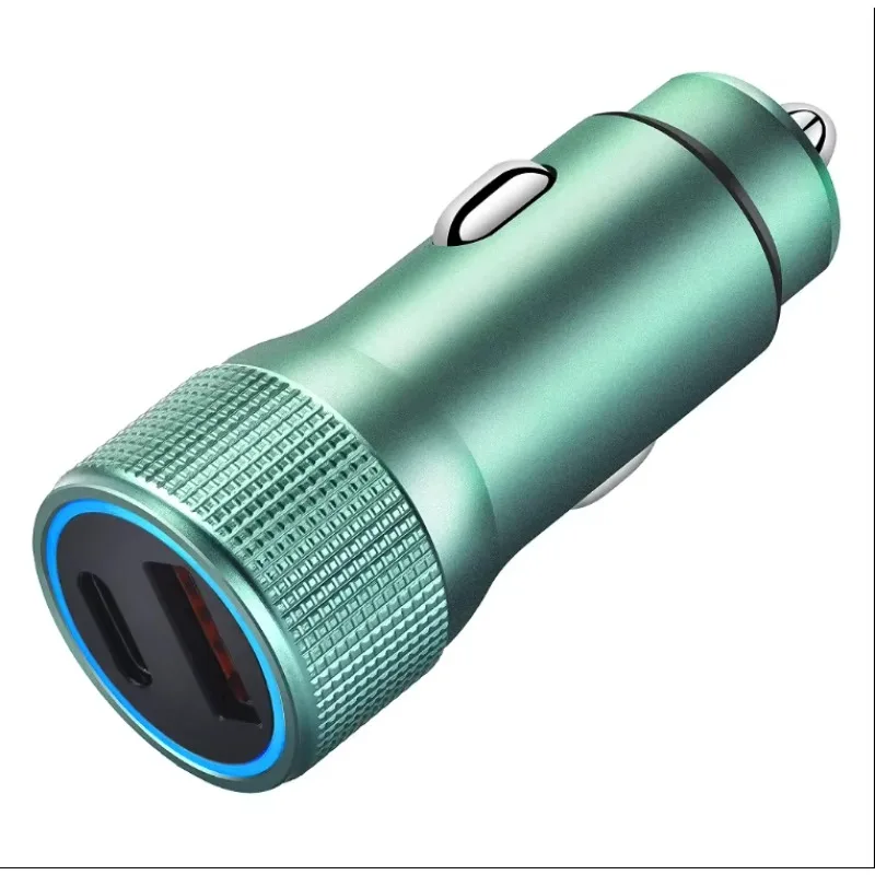 

GlowMart Wholesale Waterproof Dual Port Car Usb Charger Metal 38W Car Charge Usb PD QC 2A1C Universal Car Chargers