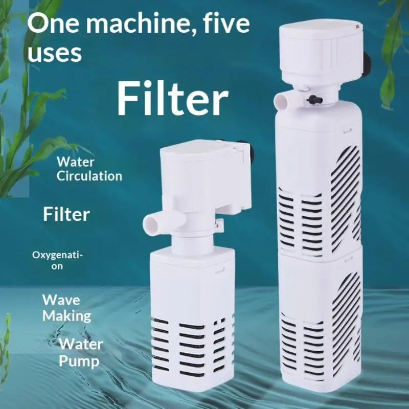 Efficient 5 In 1 Aquarium Filtration Set with Oxygen Pump 360 Degree Water Purifier for Balanced Aquascaping